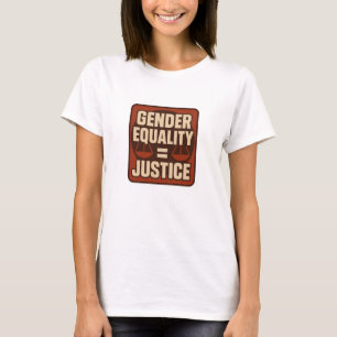 Geslachtsgelijkheid = Rechtvaardigheid – Vierkant  T-shirt
