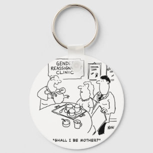 Geslachtsherschikking Klinische Cartoon Sleutelhanger