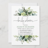 Geslachtsneutraal baby shower met groen bladblad kaart (Voorkant)