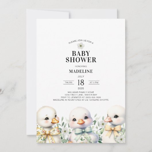 Geslachtsneutraal Baby shower voor ganzen Kaart (Voorkant)