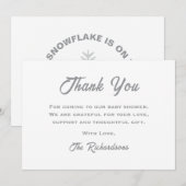 Geslachtsneutraal Little Snowflake Winter Baby sho Bedankkaart (Voorkant / Achterkant)