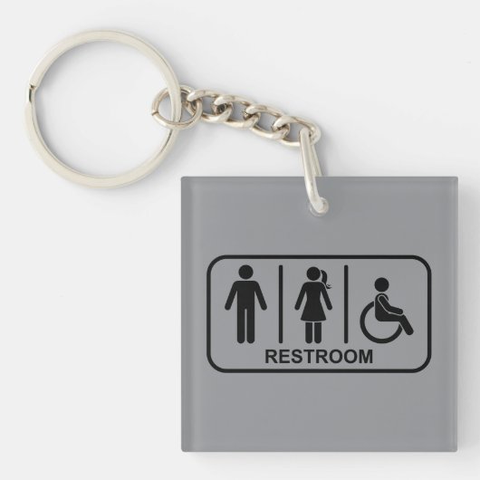 Geslachtsneutraal toiletsymbool sleutelhanger (voorkant)