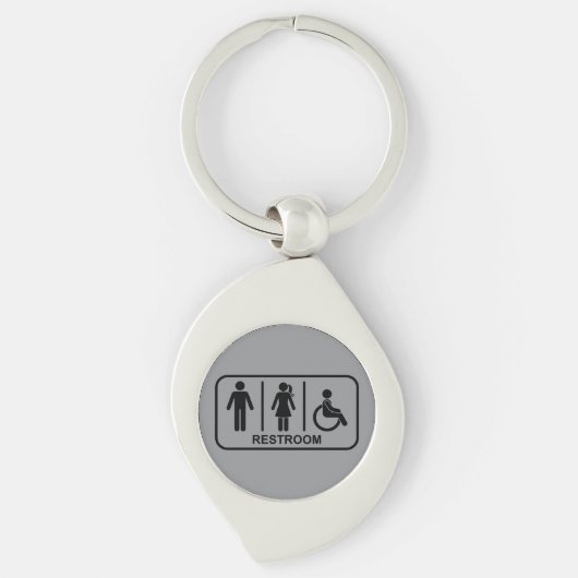 Geslachtsneutraal toiletsymbool sleutelhanger (Voorkant)