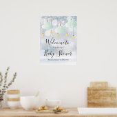 Geslachtsneutraal winter babyshower welkomstbord poster (Keuken)