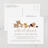 Geslachtsneutraal Woodland-thema Virtueel Baby sho Uitnodiging Briefkaart (Voorkant / Achterkant)