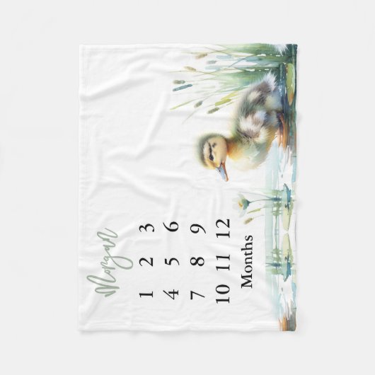 Geslachtsneutrale Baby Milestone Deken Eenden (Voorkant)