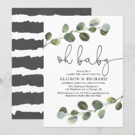 Geslachtsneutrale baby shower eucalyptus voor kopp kaart