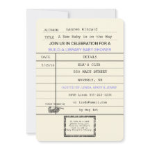 Geslachtsneutrale baby vintage bibliotheekkaart sh