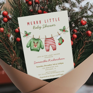 Geslachtsneutrale babykleren Merry Little Christma Kaart