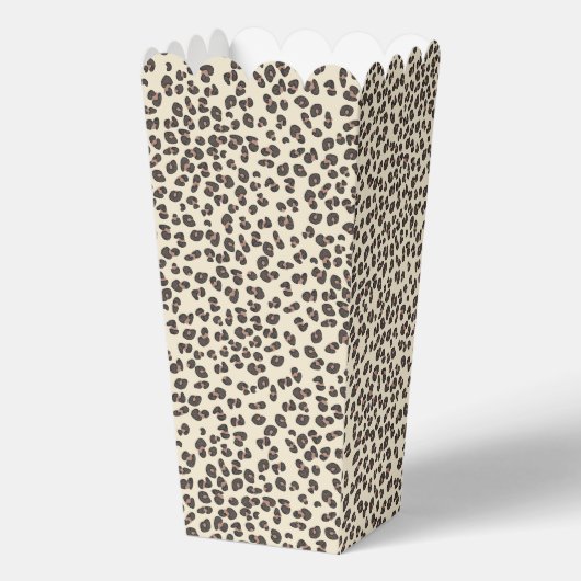 Geslachtsneutrale babyshower luipaardprint popcorn bedankdoosjes (Voorkant)