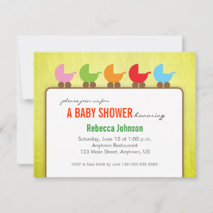 Geslachtsneutrale babyshower met kinderwagens kaart