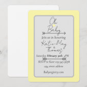 Geslachtsneutrale babyshower uitnodiging (Voorkant / Achterkant)