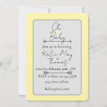 Geslachtsneutrale babyshower uitnodiging