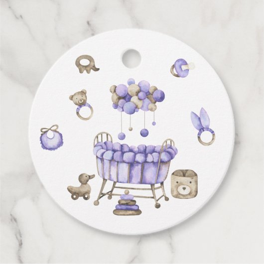 Geslachtsneutrale babyshower voor de kinderkamer bedankjes labels (Voorkant)