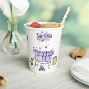 Geslachtsneutrale babyshower voor de kinderkamer papieren bekers