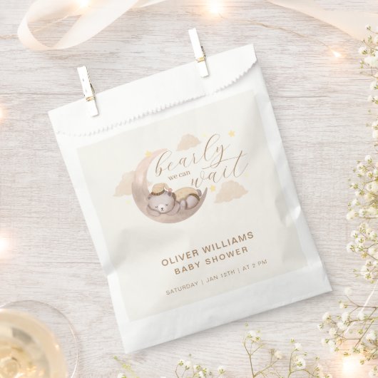 Geslachtsneutrale Barly Wait Moon Star Sleepy Beer Bedankzakje (Geknipt)