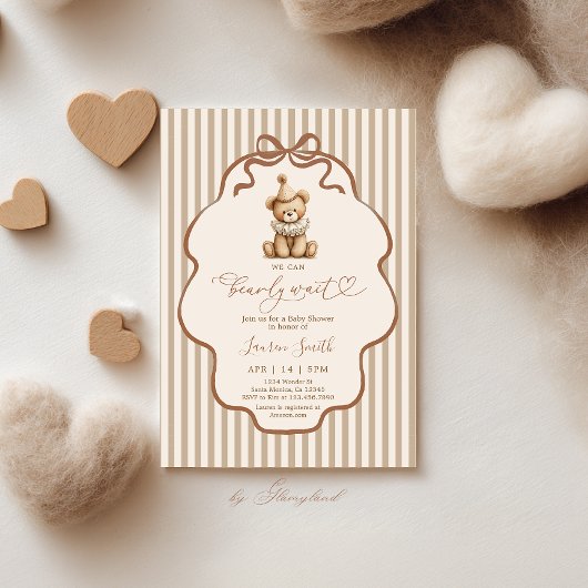 Geslachtsneutrale Beer Babyshower Kaart