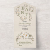 Geslachtsneutrale  bloemig Baby shower All In One Uitnodiging (Binnen)