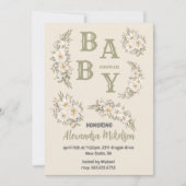 Geslachtsneutrale  bloemig Baby shower Kaart (Voorkant)