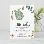 Geslachtsneutrale Boho | BABY SHOWER WATERVERF Kaart (Staand voorkant)