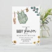 Geslachtsneutrale Boho | BABY SHOWER WATERVERF Kaart (Staand voorkant)