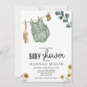 Geslachtsneutrale Boho   BABY SHOWER WATERVERF Kaart