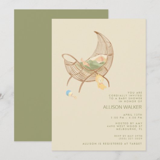 Geslachtsneutrale Boho Baby Sprinkle Shower Kaart (Voorkant / Achterkant)