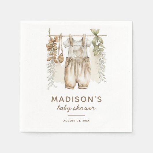 Geslachtsneutrale Boho babykleding Baby shower Servet (Voorkant)