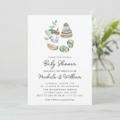 Geslachtsneutrale Boho babyshower uitnodiging (Staand voorkant)