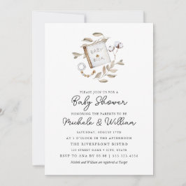 Geslachtsneutrale Boho babyshower uitnodiging