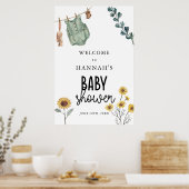 Geslachtsneutrale Boho babyshower welkomstbord Poster (Keuken)