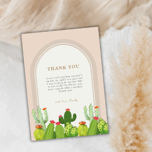 Geslachtsneutrale Boho cactus archa Baby shower Bedankkaart
