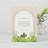 Geslachtsneutrale Boho cactus archa Baby shower Bedankkaart (Staand voorkant)