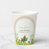 Geslachtsneutrale Boho cactus archa Baby shower Papieren Bekers (Achterkant)