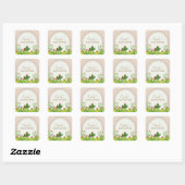 Geslachtsneutrale Boho cactus archa Baby shower Vierkante Sticker (Vel)