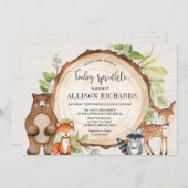 Geslachtsneutrale bosdieren baby sprinkle kaart (Voorkant / Achterkant)