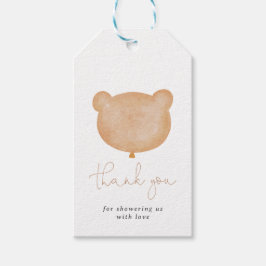 Geslachtsneutrale bruine teddybeer-Baby shower Cadeaulabel