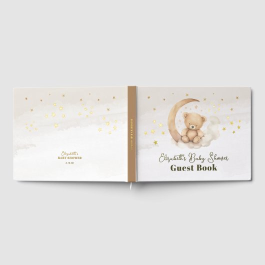 Geslachtsneutrale bruine teddybeer-Baby shower Gastenboek (Volledig)