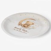 Geslachtsneutrale bruine teddybeer-Baby shower Papieren Bordje (Gekanteld)