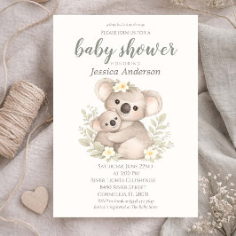 Geslachtsneutrale Cottagecore Boho Koala Babyborre Kaart