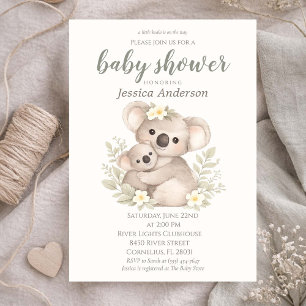Geslachtsneutrale Cottagecore Boho Koala Babyborre Kaart