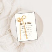 Geslachtsneutrale Eenvoudige Strik Baby Shower Kaart