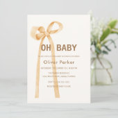 Geslachtsneutrale Eenvoudige Strik Baby Shower Kaart (Staand voorkant)