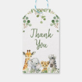 Geslachtsneutrale Eucalyptus Safari Baby shower La Cadeaulabel (Achterkant)