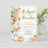Geslachtsneutrale Floral Pumpkin Herfst Baby showe Kaart (Staand voorkant)