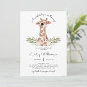 Geslachtsneutrale Giraffe Baby shower Kaart (Staand voorkant)