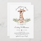 Geslachtsneutrale Giraffe Baby shower Kaart (Voorkant / Achterkant)