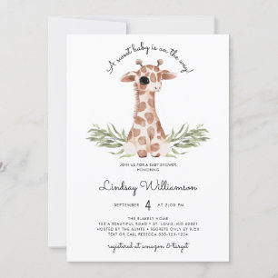 Geslachtsneutrale Giraffe Baby shower Kaart