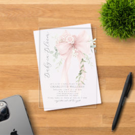 Geslachtsneutrale Groene Boog Baby shower Acryl Uitnodigingen
