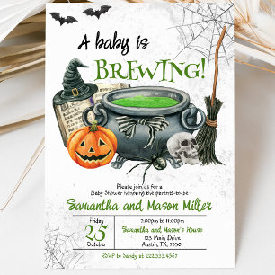 Geslachtsneutrale groene Halloween-babyborrel Kaart